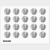 Sticker Rond 50 et fabuleux luxe Silver Moderne (Feuille)