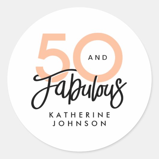 Sticker Rond 50 et fabuleux moderne 50e anniversaire (Devant)
