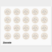 Sticker Rond 50 et fabuleux Moderne Beige Cinquante Anniversair (Feuille)