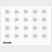 Sticker Rond 50 et fabuleux moderne Elegant Woman Anniversaire (Feuille)