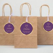 Sticker Rond 50 et fabuleux nom d'or violet