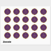Sticker Rond 50 et fabuleux nom d'or violet (Feuille)