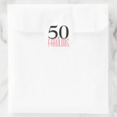 Sticker Rond 50 et fabuleux | Typographie 50e anniversaire (Sac)