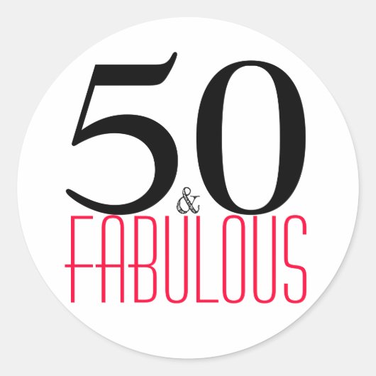Sticker Rond 50 et fabuleux | Typographie 50e anniversaire (Devant)