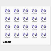 Sticker Rond 50 et fabuleux | Typographie 50e anniversaire (Feuille)