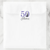 Sticker Rond 50 et fabuleux | Typographie 50e anniversaire (Sac)