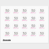 Sticker Rond 50 et fabuleux | Typographie 50e anniversaire (Feuille)