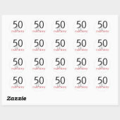 Sticker Rond 50 et fabuleux | Typographie 50e anniversaire (Feuille)