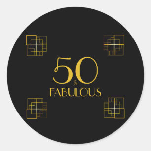Sticker Rond 50 et fabuleux Typographie 50e anniversaire