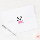 Sticker Rond 50 et fabuleux | Typographie 50e anniversaire (Enveloppe)