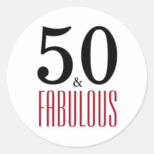 Sticker Rond 50 et fabuleux | Typographie 50e anniversaire (Devant)