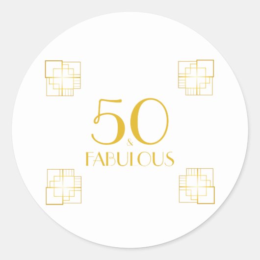 Sticker Rond 50 et fabuleux | Typographie 50e anniversaire (Devant)
