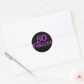 Sticker Rond 50 et FABULOUS (Enveloppe)