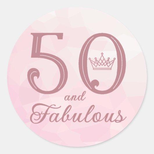 Sticker Rond 50 et Fabulous Moderne Elegant Rose Gold (Devant)