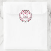Sticker Rond 50 et Fabulous Rose Black 50e anniversaire (Sac)