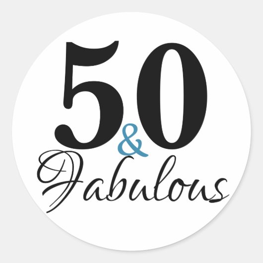 Sticker Rond 50 et une typographie fabuleuse 50e anniversaire (Devant)