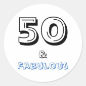 Sticker Rond 50 et une typographie fabuleuse Anniversaire (Devant)