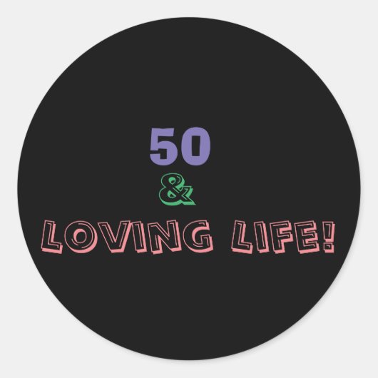 Sticker Rond 50 et vie amoureuse (Devant)