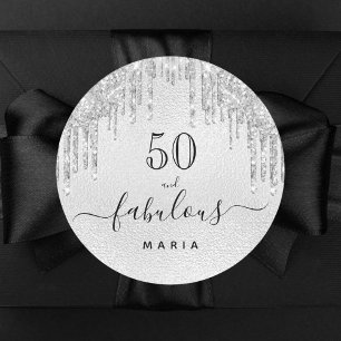 Sticker Rond 50 fabuleux anniversaire Sparkling parties scintil