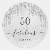 Sticker Rond 50 fabuleux anniversaire Sparkling parties scintil (Devant)