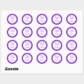 Sticker Rond 50 & Fabuleux anniversaire Sparkly Purple Parties  (Feuille)