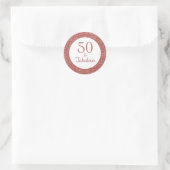 Sticker Rond 50 & Fabuleux anniversaire Sparkly Rose Gold Parti (Sac)