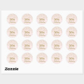 Sticker Rond 50 & Fabuleux Confetti d'or rose pâle Anniversaire (Feuille)