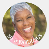 Sticker Rond 50 fabuleux nom or anniversaire (Devant)