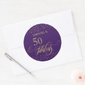 Sticker Rond 50 & Fabulous Gold Parties scintillant Confetti, D (Enveloppe)