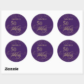 Sticker Rond 50 & Fabulous Gold Parties scintillant Confetti, D (Feuille)