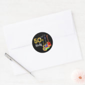 Sticker Rond 50 Rocks 50e anniversaire fête (Enveloppe)