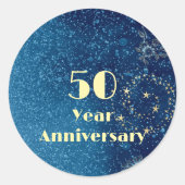 Sticker Rond 50 Year Anniversary Bond & Seal Sparkling Blue  (Devant)