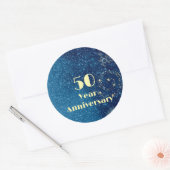 Sticker Rond 50 Year Anniversary Bond & Seal Sparkling Blue  (Enveloppe)