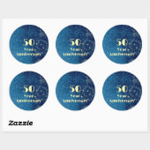 Sticker Rond 50 Year Anniversary Bond & Seal Sparkling Blue  (Feuille)