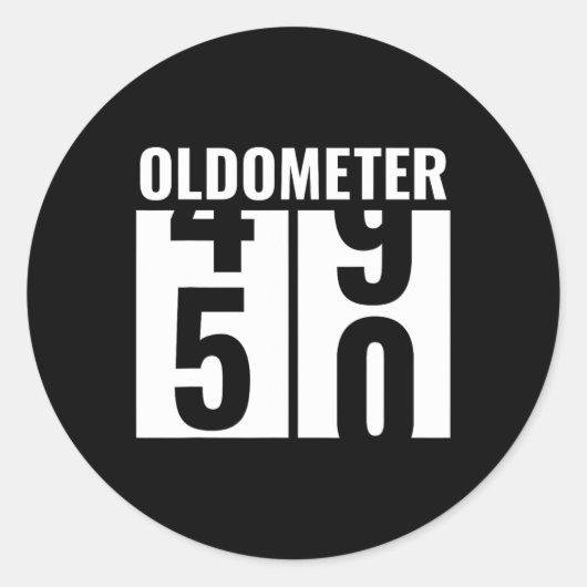 Sticker Rond 50e 50 Anniversaire Drôle Cadeau Hommes Femmes Old (Devant)