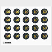 Sticker Rond 50e anniversaire (Feuille)