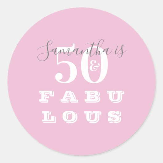 Sticker Rond 50e Anniversaire 50 ans Fabuleux Fête d'anniversai (Devant)