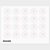 Sticker Rond 50e anniversaire 50 fabuleux Merci rose moderne (Feuille)