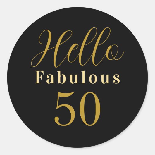 Sticker Rond 50e anniversaire Black Gold Fabuleux 50 anniversai (Devant)