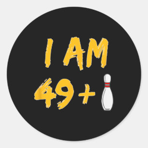 Sticker Rond 50e anniversaire Bowling Shirt Funny Bowler Party