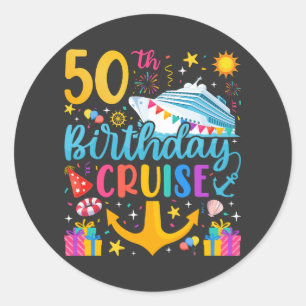 Sticker Rond 50e anniversaire Croisière B-Day Party