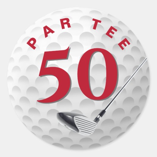 Sticker Rond 50e anniversaire de la fête Golf Ball (Devant)