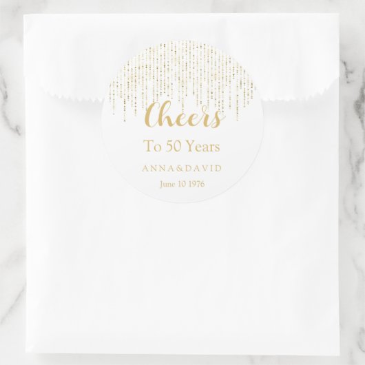 Sticker Rond 50e anniversaire de mariage (Sac)