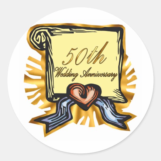 Sticker Rond 50e anniversaire de mariage 3w (Devant)