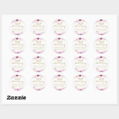 Sticker Rond 50e Anniversaire de Mariage Aquarelle Floral (Feuille)