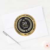 Sticker Rond 50e Anniversaire de Mariage Couronne de Laurier Ét (Enveloppe)