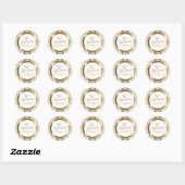 Sticker Rond 50e anniversaire de Mariage d'or (Feuille)