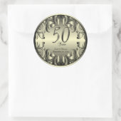 Sticker Rond 50e anniversaire de Mariage d'or (Sac)