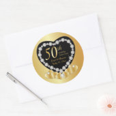 Sticker Rond 50e anniversaire de Mariage d'or (Enveloppe)
