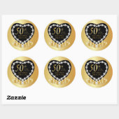 Sticker Rond 50e anniversaire de Mariage d'or (Feuille)